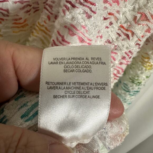 Alfred‎ Dunner Rainbow Animal Print Knit Top Asymmetrical Hem XL 3/4 Sleeve - Picture 7 of 9